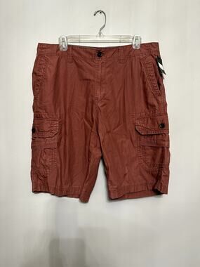 Union Men's Red Clay Cargo Shorts Zipper 34R NWT